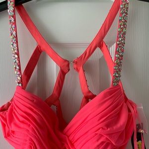 Hot pink evening gown